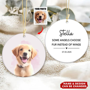 Custom Watercolor Pet Portrait - Personalized Ceramic Ornament