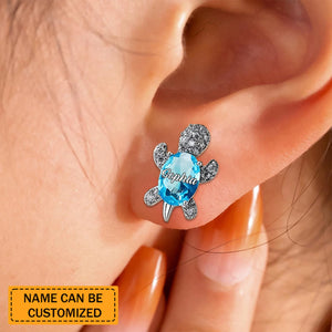 Love Turtle - Personalized Turtle Stud Earrings