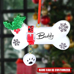 Christmas Bone Dog Tag Personalized Handwritten Resin Ornament