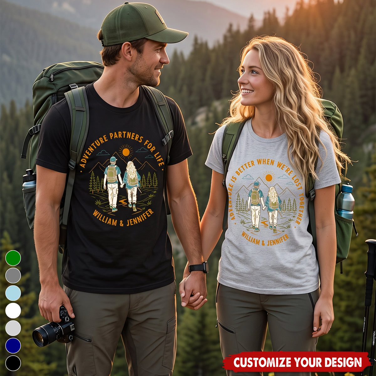 Vintage Adventure Partners For Life - Personalized T Shirt
