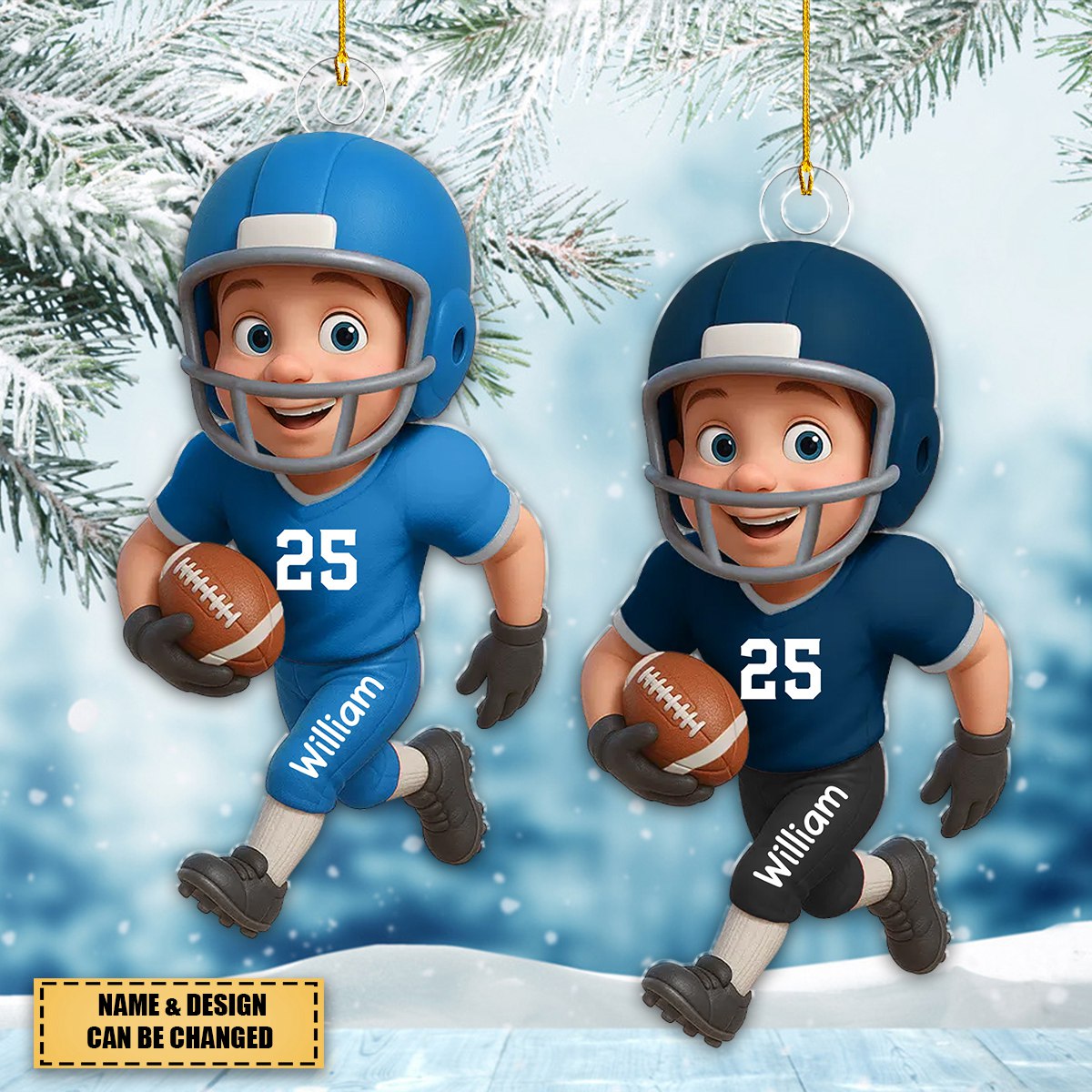 Football Player Personalized Acrylic Ornament
