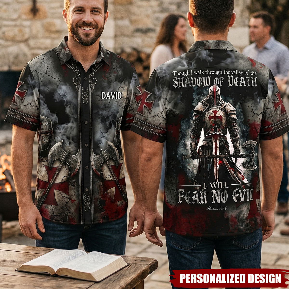 Custom Knight Jesus Hawaiian Shirt - Personalized Gifts For Christians
