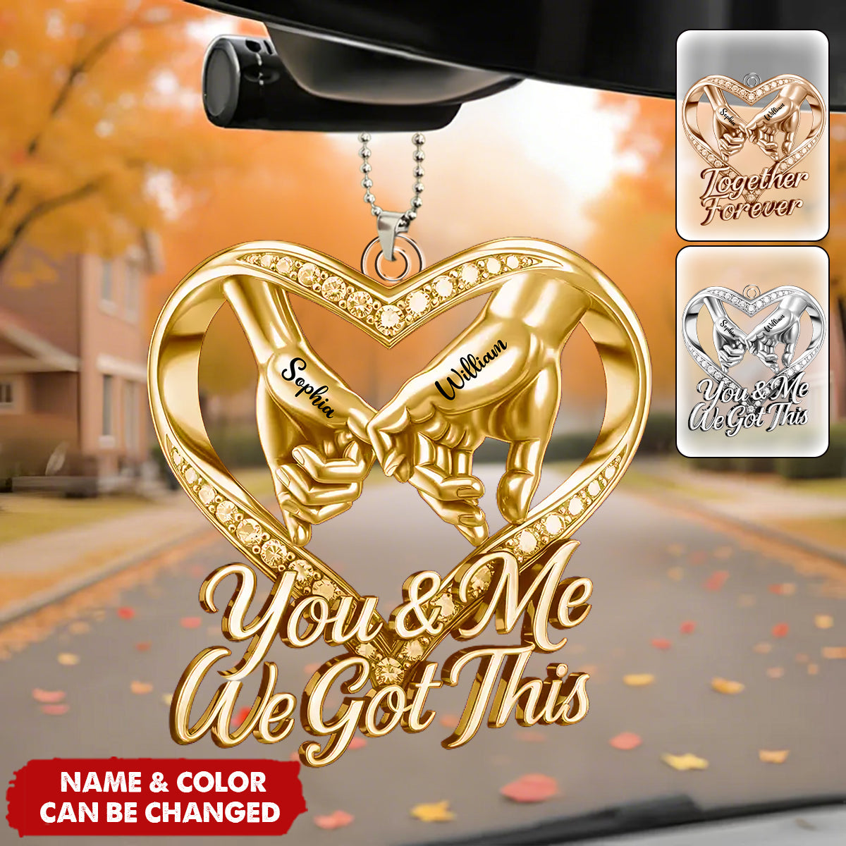 Custom Acrylic Car Ornament - Personalized Anniversary Wedding Gifts