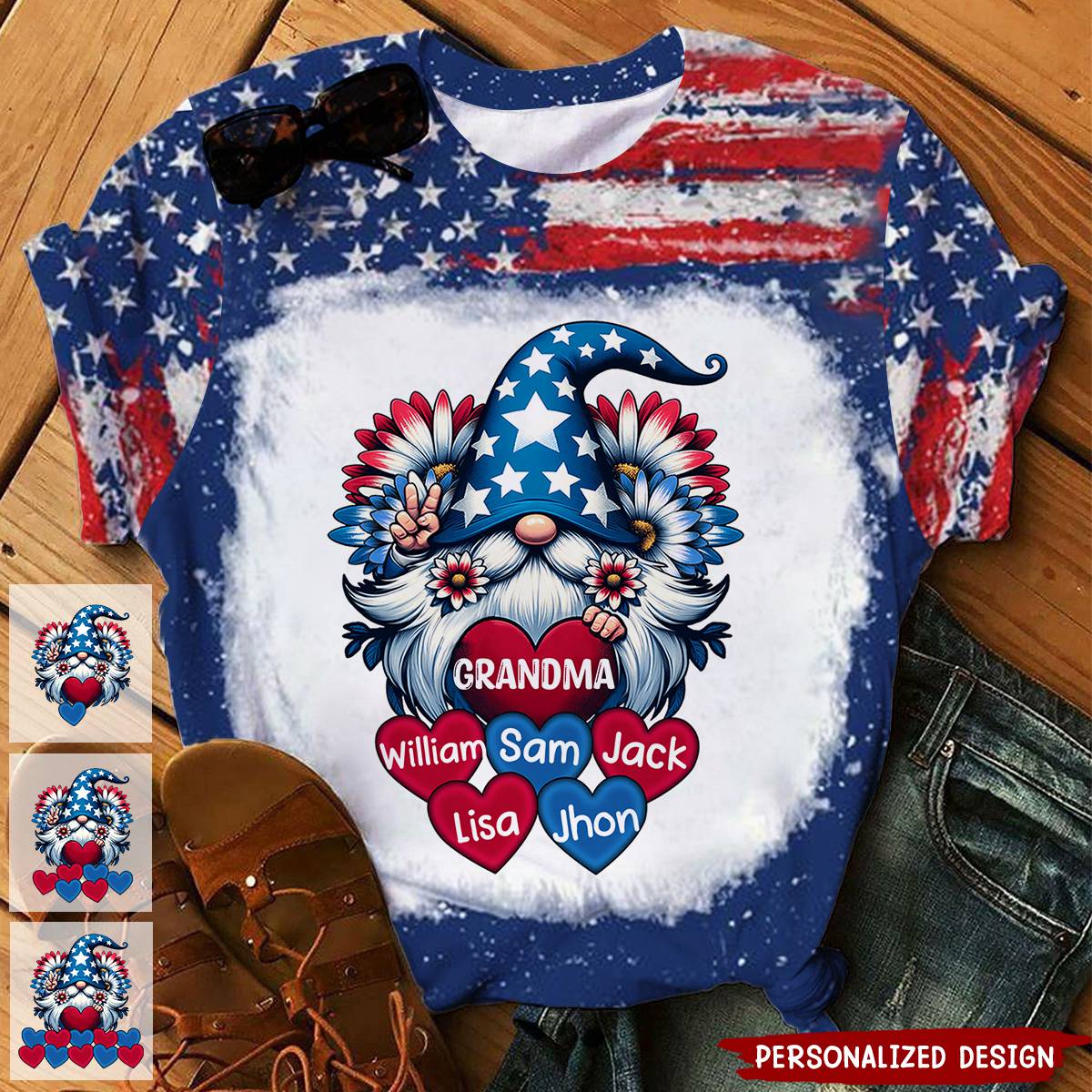 Dwarf Grandma, Mom With Heart Kid Name Personalized 3D T-shirt