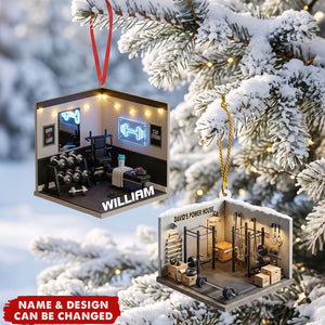 Personalized Fitness Christmas Ornament, Gift For Gym Lover, Workout Keepsake