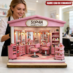 A Local Salon Dream With Styling Chairs, Personalized Wood Plaque