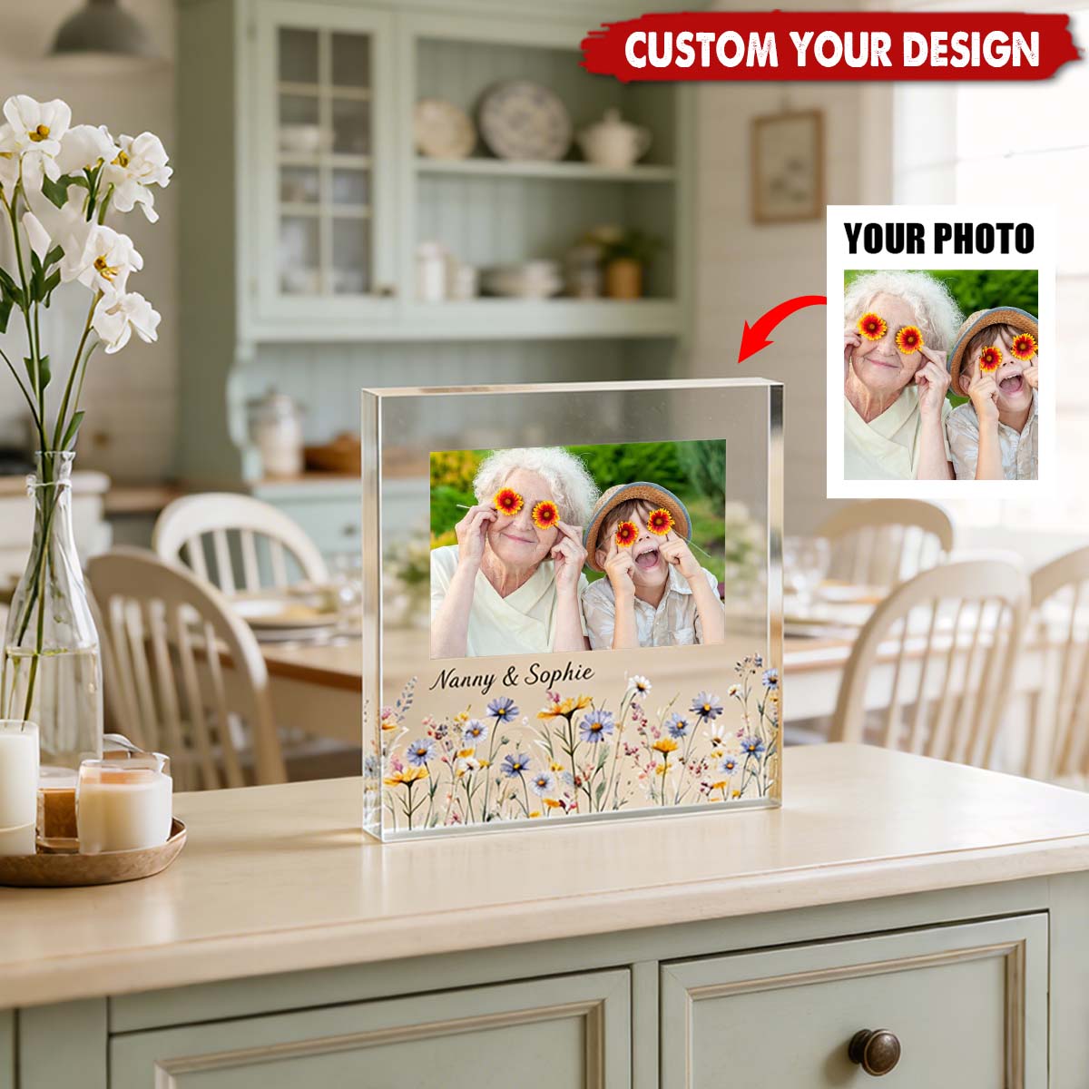 Gift For Grandma Personalized Acrylic Photo Plaque