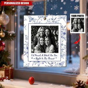 Personalized Photo Best Friend Christmas Ornament - Custom Picture Friendship Quote Acrylic Ornament