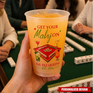 Mahjong Girls Night Frosted Party Cups - Mahjong Ladies Night Party Favors