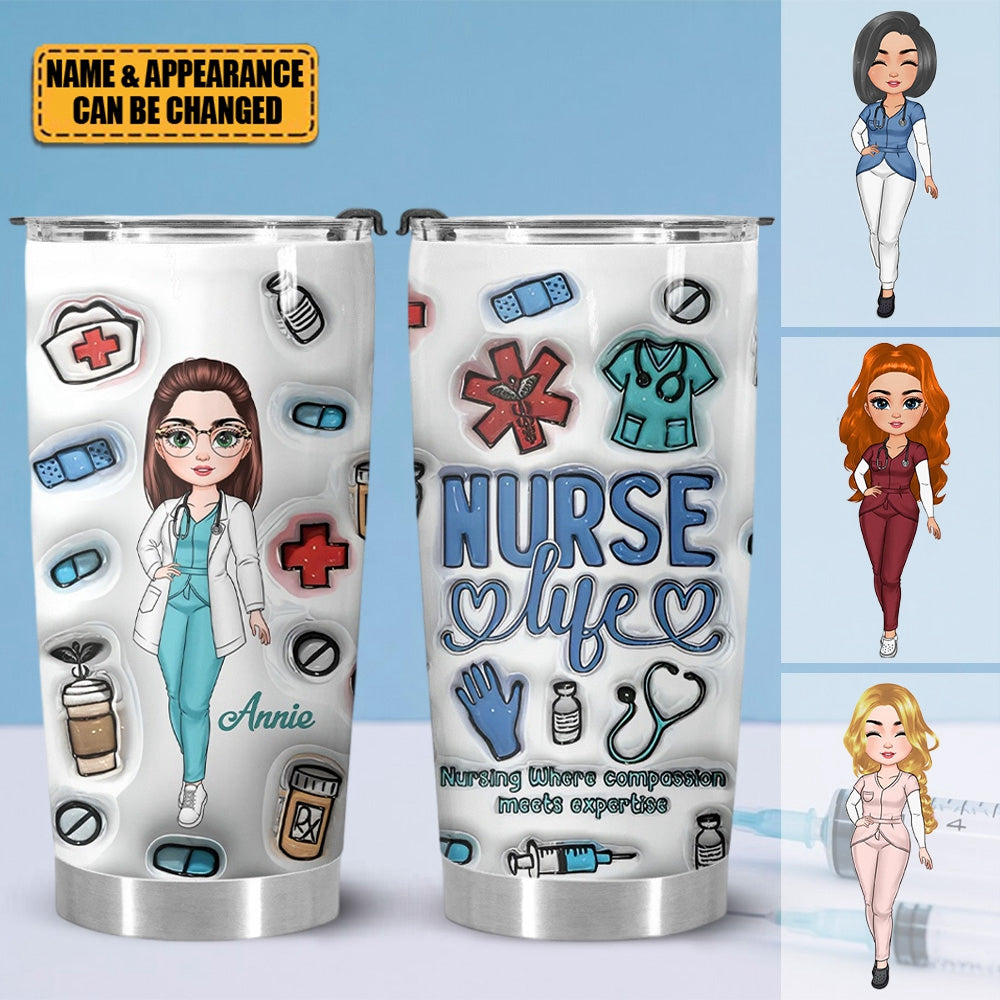 Love Nurse Life - Personalized Tumbler - Nurse's Day, Appreciation Gift For Nurse