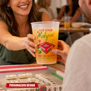 Mahjong Girls Night Frosted Party Cups - Mahjong Ladies Night Party Favors