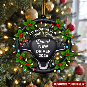 Look Out World Here I Come - Personalized Acrylic Ornament