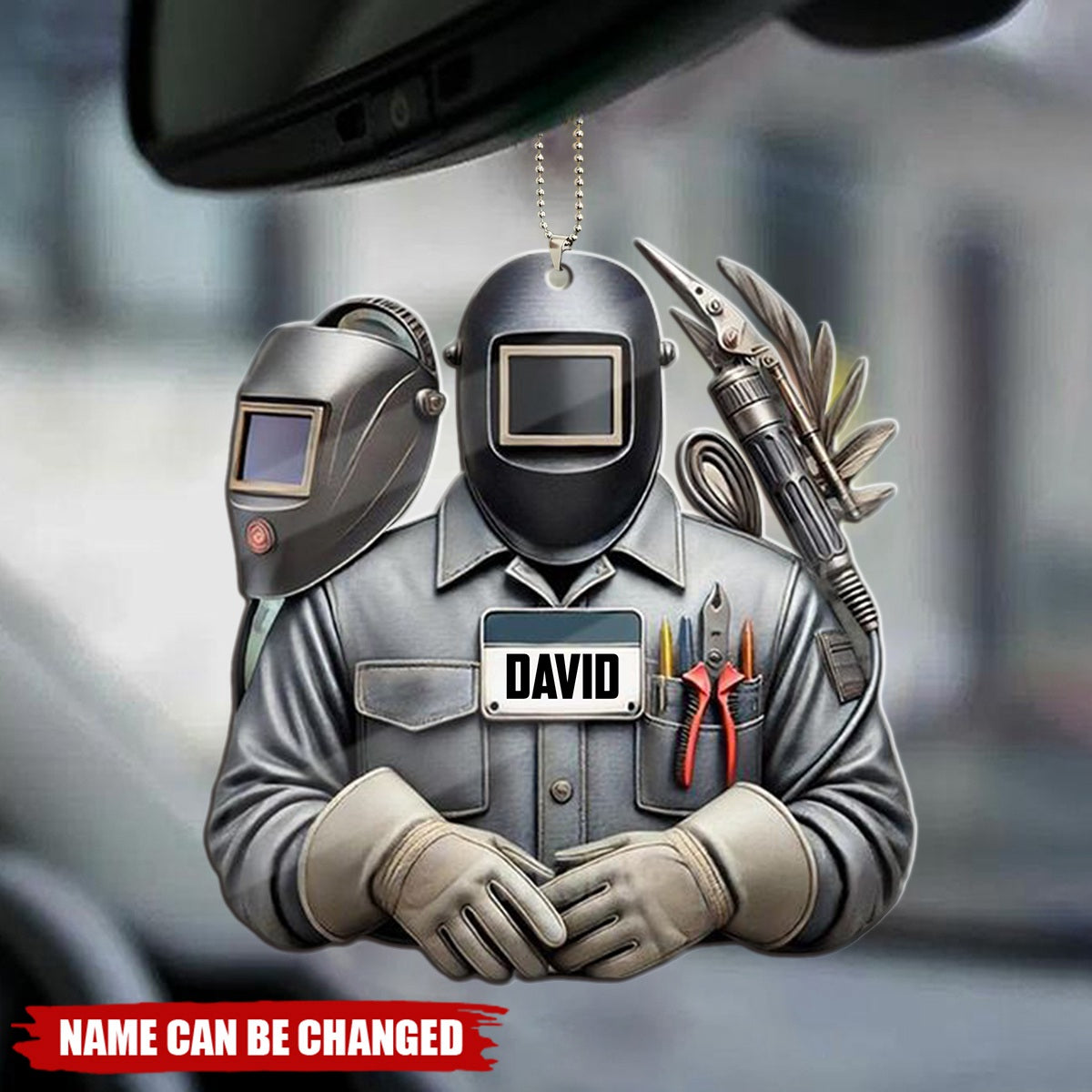 Celebrate The Craftsmanship Personalized Welder Acrylic Car Ornament