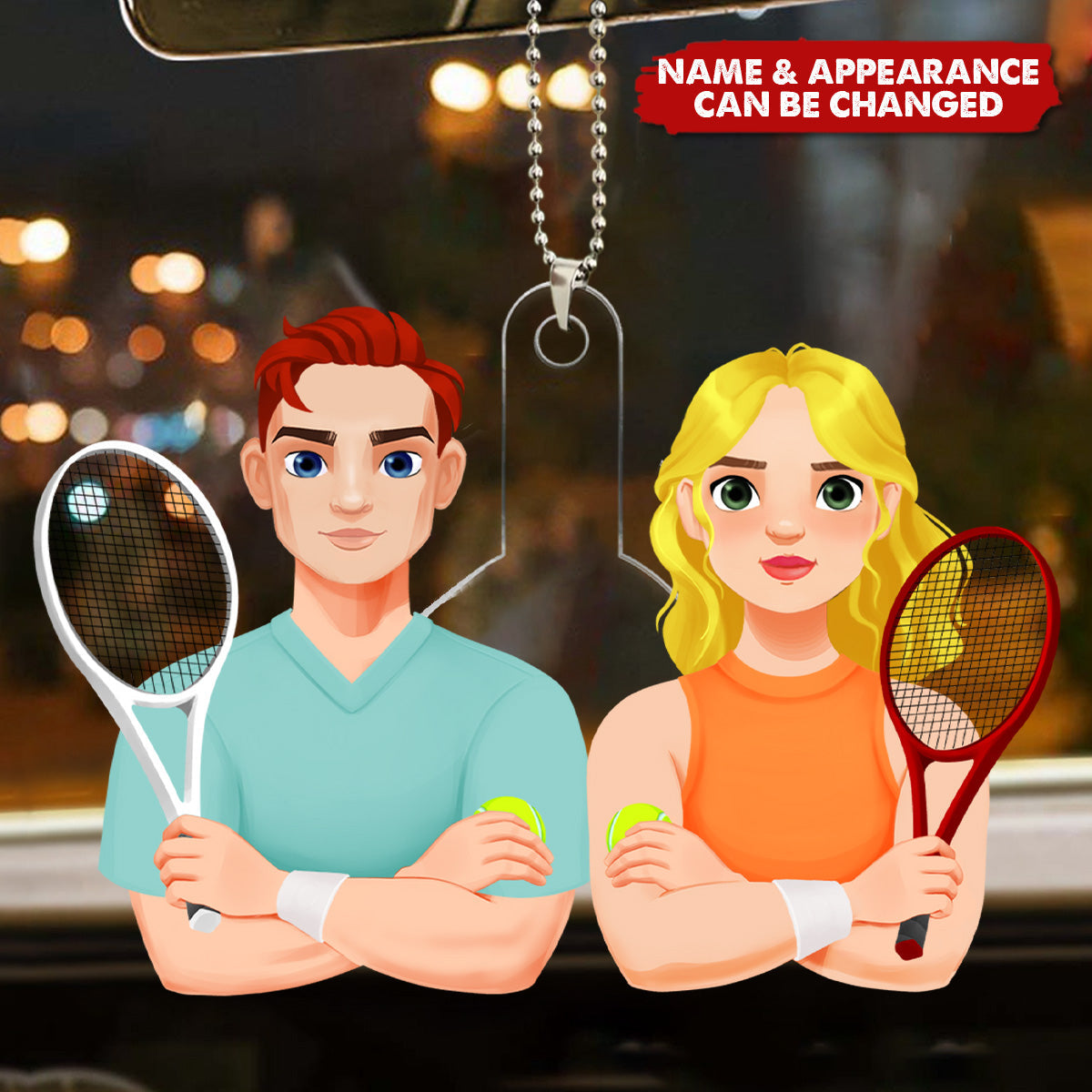 Tennis Couple - Personalized Acrylic Ornament - Gifts For Tennis Couple