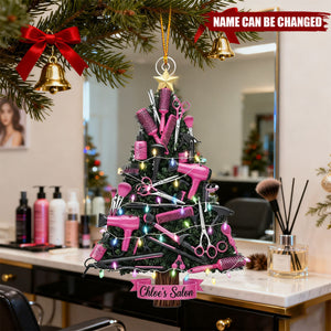 Hair Salon Christmas Tree - Personalized Acrylic Ornament, Gift For Hairdresser