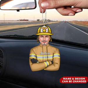 Proud Firefighter Personalized Acrylic Car Ornament