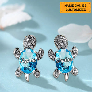 Love Turtle - Personalized Turtle Stud Earrings