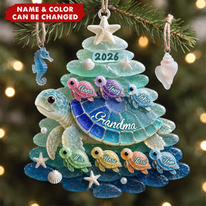 Turtle Grandma Acrylic Ornament - Personalized Gifts For Christmas