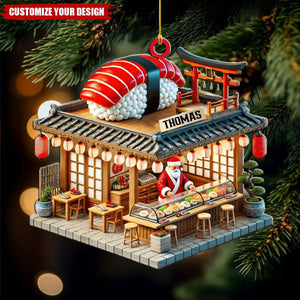 Sushi Shop - Personalized Acrylic Christmas Ornament, Gift For Sushi Lovers