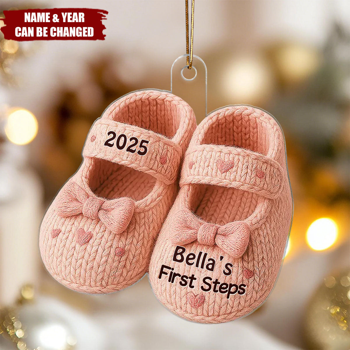 Baby First Step First Christmas Christmas Personalized Flat Acrylic Ornament
