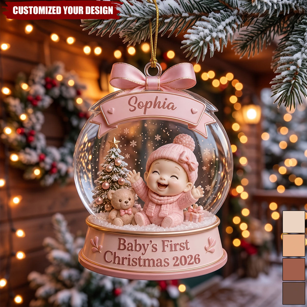 Personalized Acrylic Ornament To Commemorate Baby's First Christmas, Crystal Ball Pendants