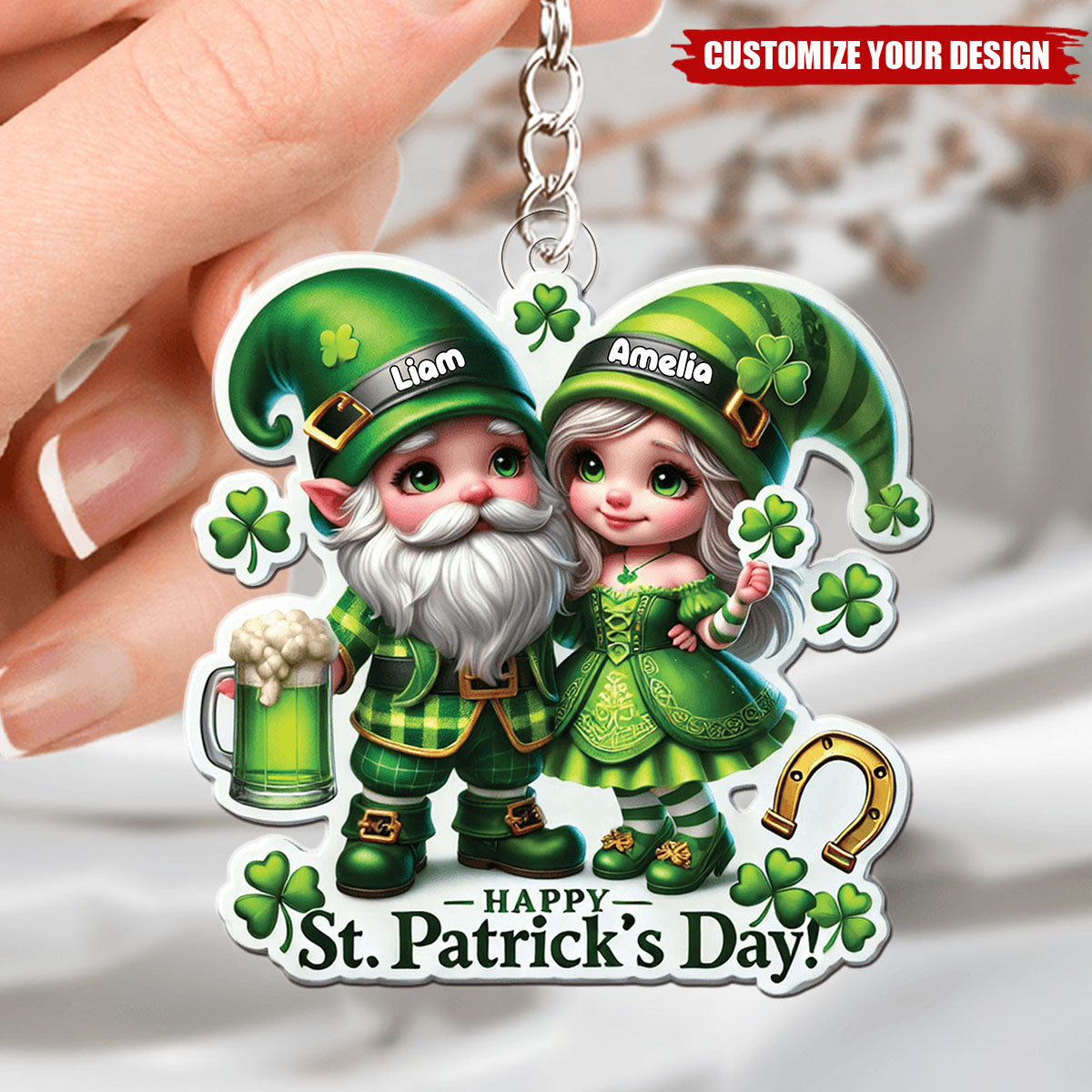 Happy Couple Patrick's Day - Personalized Acrylic Keychain