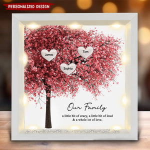 Family Tree Grandma With Custom Name Heart Personalized Light Up Shadow Box Perfect Mother's Day Gift