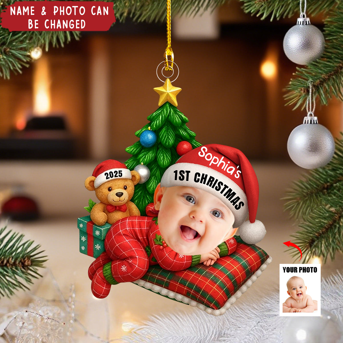 Cute Baby Sleeping - Personalized Custom Acrylic Ornament