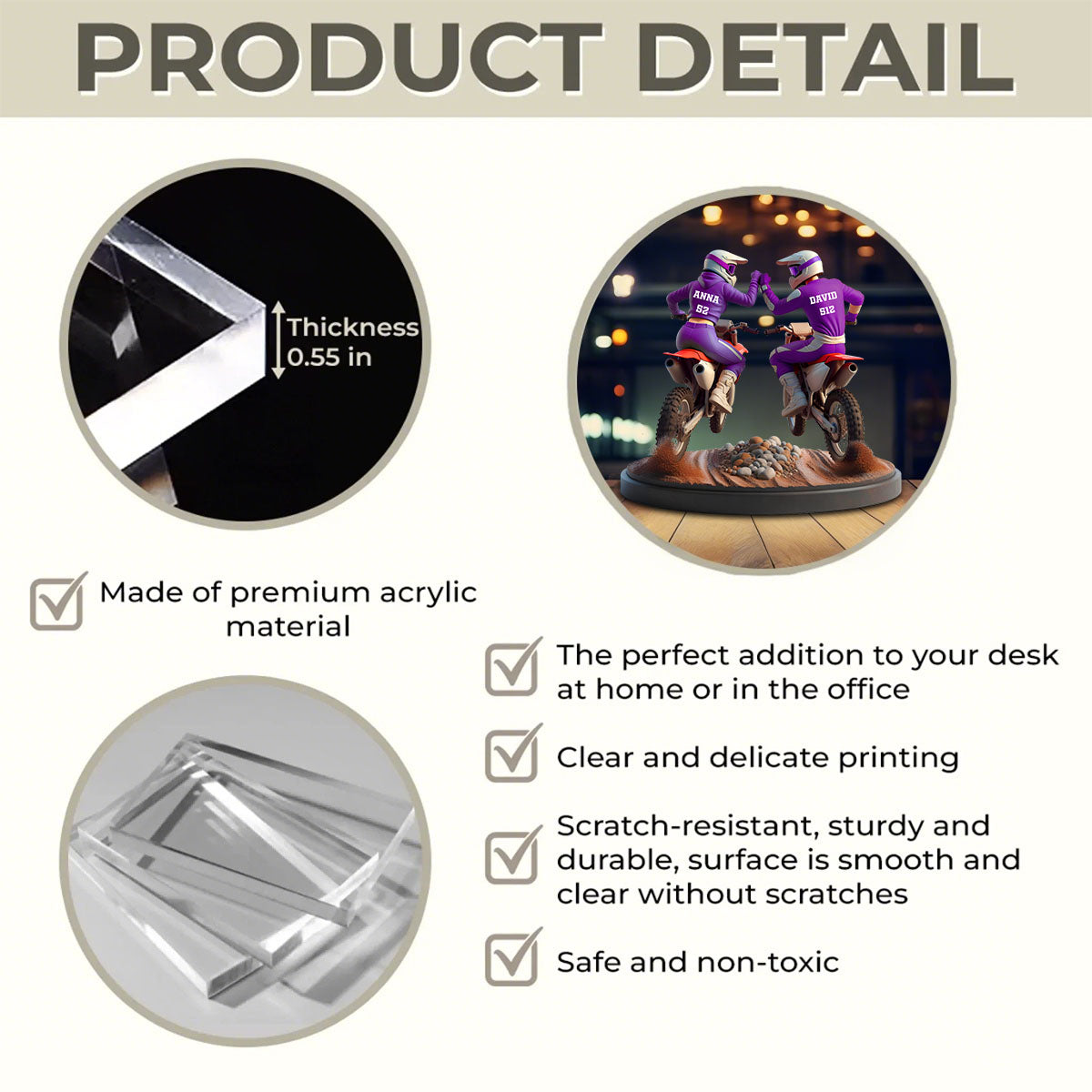 Dirt Bike Couple Acrylic Plaque - Personalized Gifts For Couple