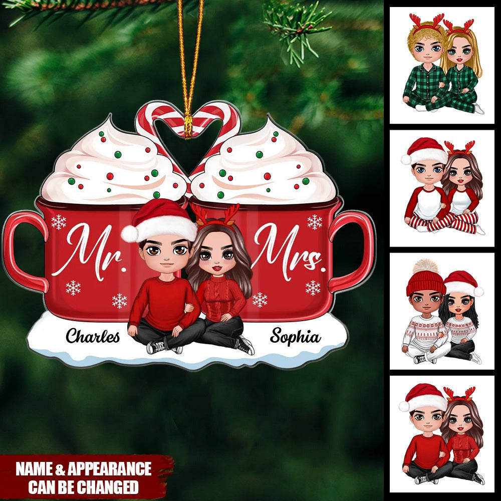 Hot Cocoa Cozy Christmas Gift For Couple Personalized Ornament