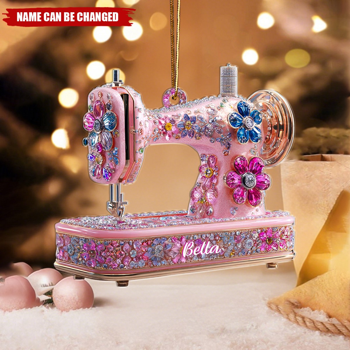 Custom Sewing Acrylic Ornament, Sewing Machine Ornament, Gift for Sewing Lovers