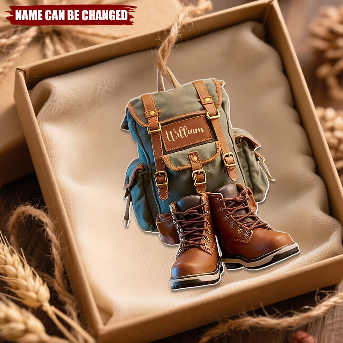 Personalized Hiking Acrylic Ornament, Custom Hiking Lovers Christmas Decoration