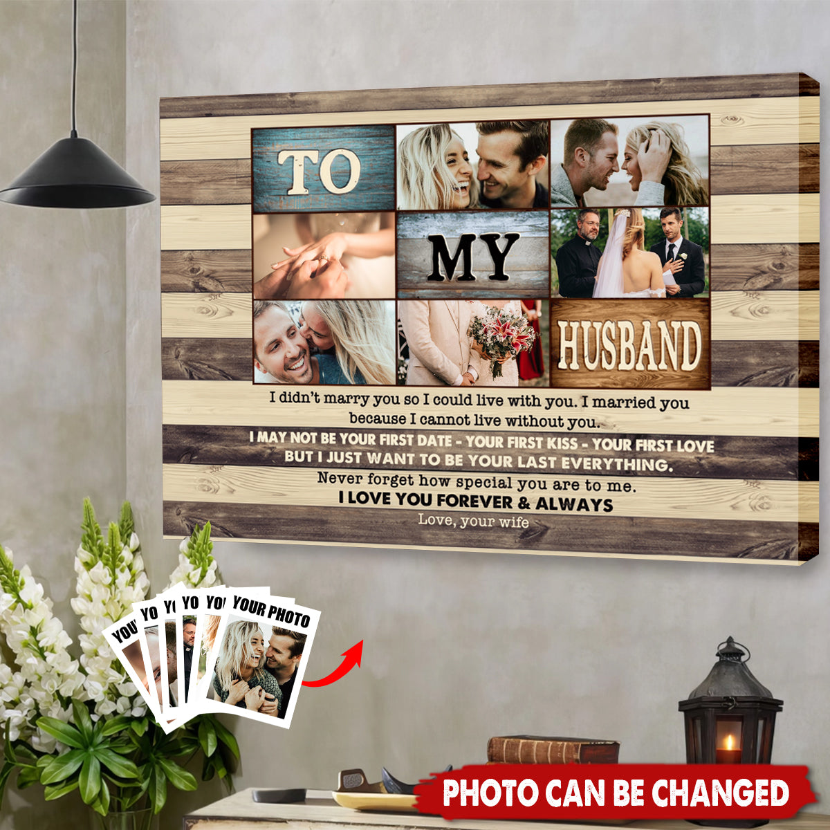 Custom Photo To My Husband - Personalized Canvas Prints, Gift for Husband, Father's Day Gifts