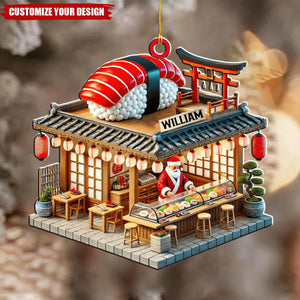 Sushi Shop - Personalized Acrylic Christmas Ornament, Gift For Sushi Lovers
