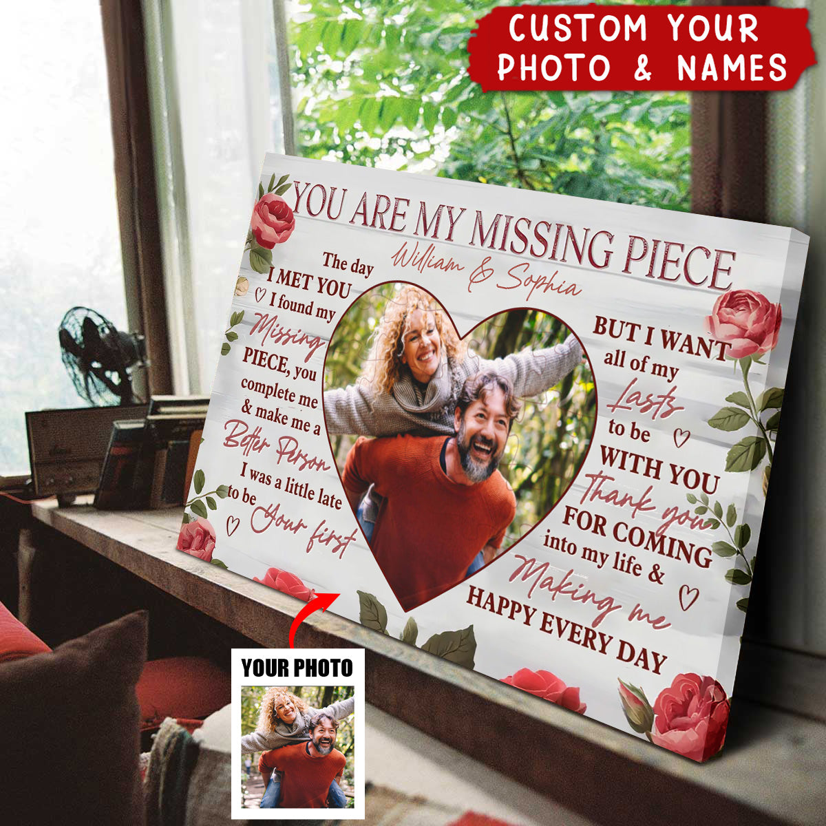 Custom Photo Together, We Are One Personalized Poster