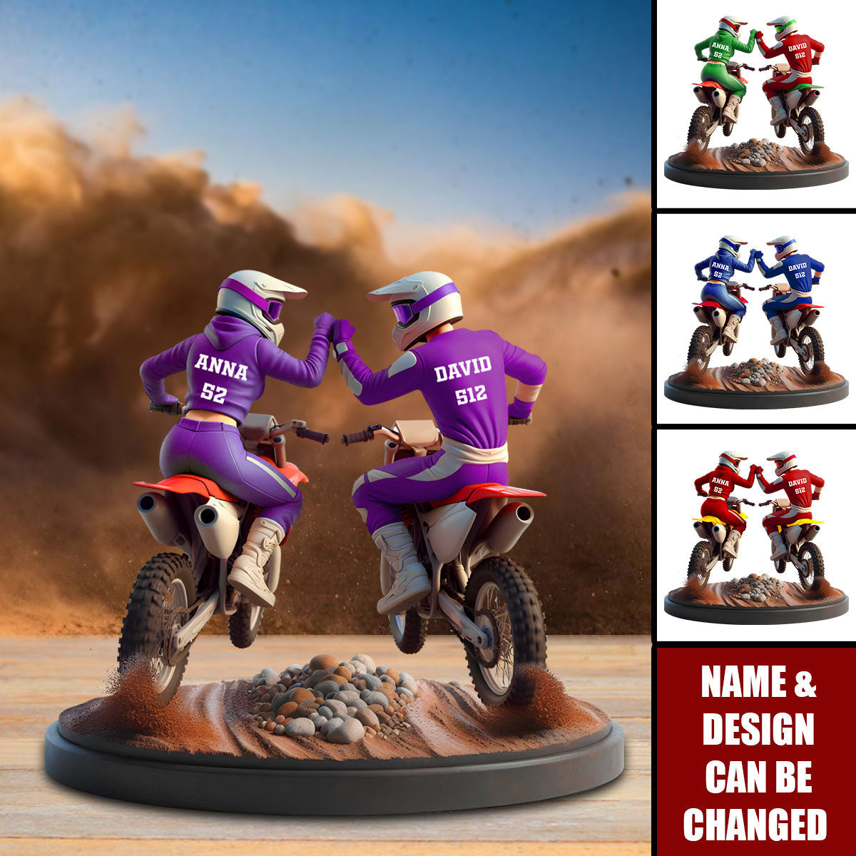 Dirt Bike Couple Acrylic Plaque - Personalized Gifts For Couple