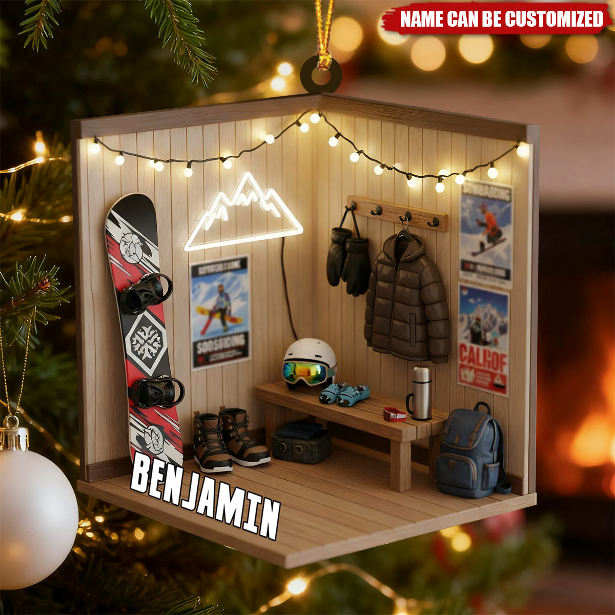Personalized Snowboarding Christmas Ornament, Gift For Snowboarder, Winter Sports