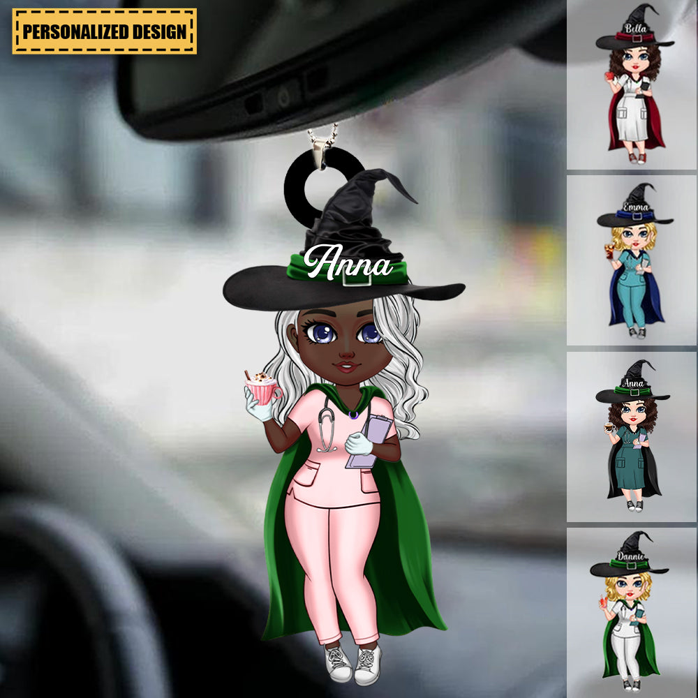 Personalized Halloween Nurse Car Ornament Gift Idea For Nurse