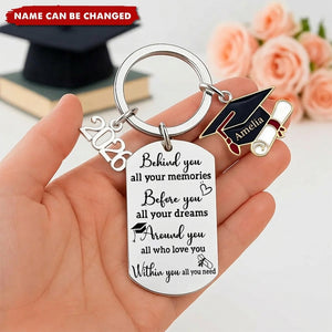 Family Personalized Custom Graduation Keychain - Graduation Gift For Family Members, Brothers, Sisters