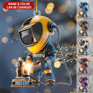Working Welder Personalized Christmas Ornament, Gift For Welder
