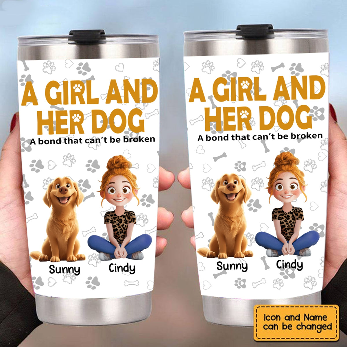 A Girl & Her Dogs Has Unbreakable Bond - Personalized Tumbler Cup
