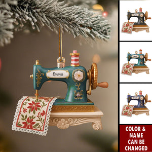 Personalized Sewing Machine Ornament  – Gift for Seamstress, Quilter, Sewing Lover