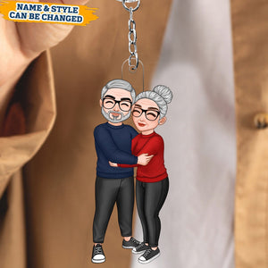 Couple Hugging Christmas Gift For Her Gift For Her Anniversary Keepsake Personalized Keychain