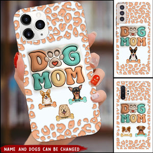Cute Puppy Pet Dog Mom Leopard Pattern - Personalized Phone Case