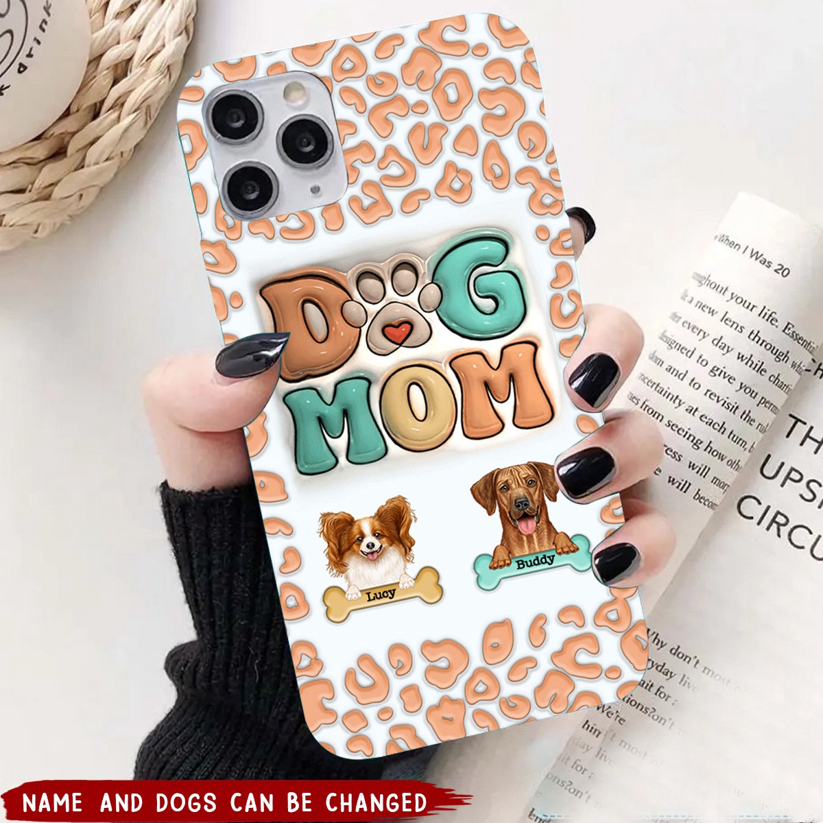 Cute Puppy Pet Dog Mom Leopard Pattern - Personalized Phone Case