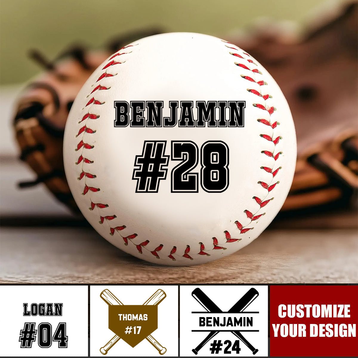 Custom Name & Number Personalized Baseball, Baseball Season Gift