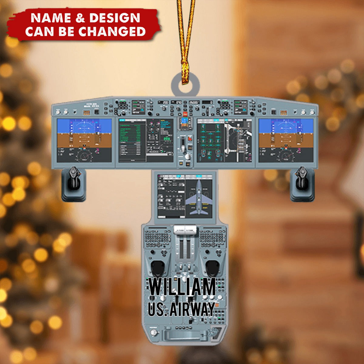 Personalized Plane Dashboard Ornament - Gift For Airplane Lovers