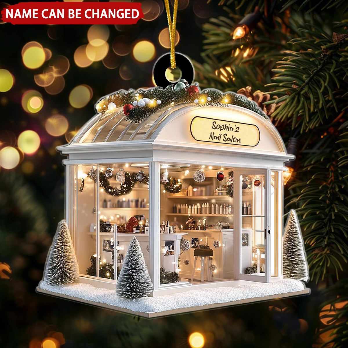 Nail Salon Personalized Christmas Ornament Nail Tech Gift
