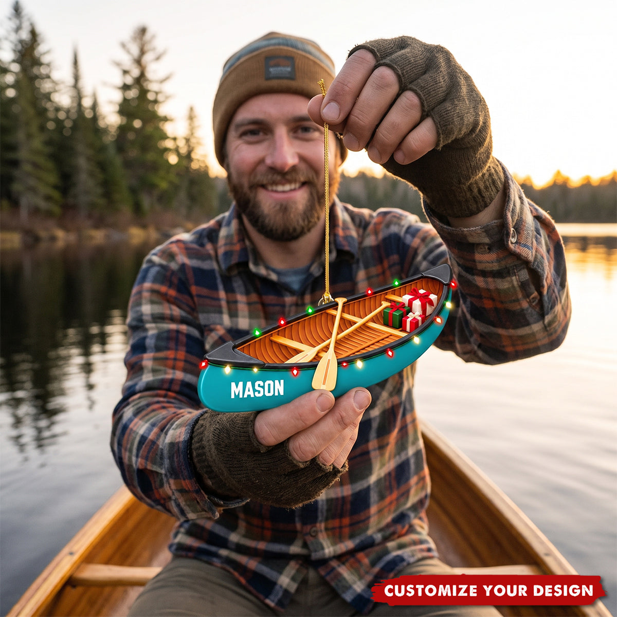 Personalized Canoe Acrylic Ornament - Gift For Canoe Lovers & Water Sports Fans