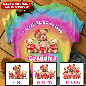 Grandma Bear I Love Being Called Grandma - Personalized T-shirt